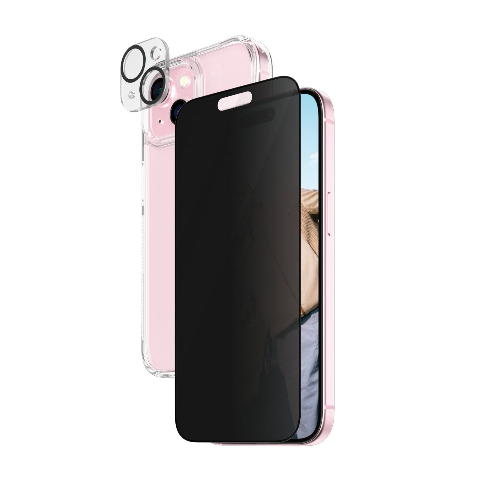 PanzerGlass® Privacy 3-in-1 Set iPhone 15